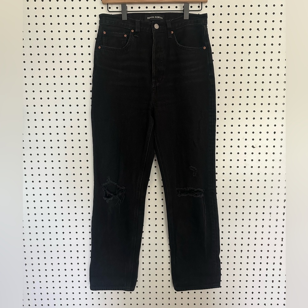Aritzia Denim Forum The Joni High Rise Loose Black Jeans